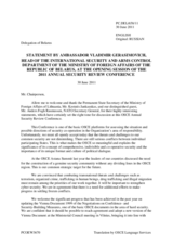 Statement by Amb. Vladimir Gerasimovich, Head of the International Security and Arms Control Department, Belarus