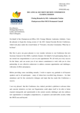 Statement by Amb. Norkus, Chairperson of the OSCE Permanent Council