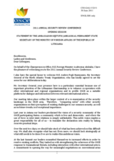 Statement by Amb. Jankauskas, Permanent State Secretary of the MFA of Lithuania