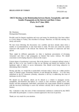 Session 3: Statement by Delegation of Turkey