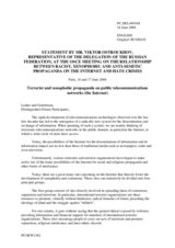 Session 1: statement made by the representative of the Permanent Mission of the Russian Federation, Victor Ostrouhov