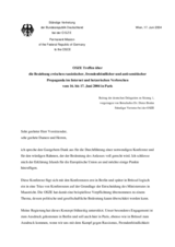 Session 1: Statement by the German Delegation, delivered by Ambassador Dieter Boden, Permanent Representative to the OSCE (de)