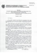 Statement by the Delegation of Armenia in response to the report by the Special Representative of the Chairperson-in-Office on Gender Issues, Ms. June Zeitlin