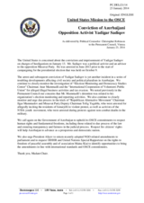 Statement by the Delegation of the United States on the human rights and fundamental freedoms in Azerbaijan