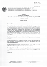 Statement by the Delegation of Armenia on the information surrounding the case of the murder of journalist Mr. H. Dink