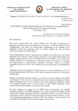 Statement by the Delegation of Azerbaijan in response to the address by the United Nations High Commissioner for Refugees, H.E. António Guterres