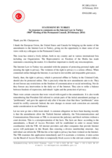 Statement by the Delegation of Turkey in response to the statements by delegations on the amendments to the Internet Law in Turkey