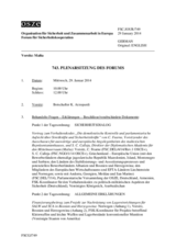 Journal der 743. Plenarsitzung des Forums