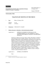 742nd Plenary Meeting of the Forum for Security Co-operation