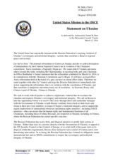 Statement by the Delegation of the United States on the situation in Ukraine