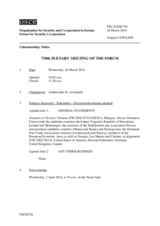 Journal of the 750th Plenary Meeting of the Forum for Security Co-operation