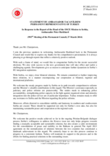 Statement by the Delegation of Turkey in response to the report by the Head of the OSCE Mission to Serbia, Ambassador Peter Burkhard