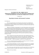 Statement by the Delegation of the Russian Federation on the case of Mr. K. Yaroshenko