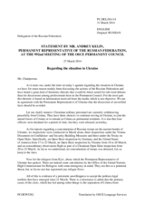 Statement by the Delegation of the Russian Federation on the situation in Ukraine and violations of OSCE commitments by the Russian Federation in Ukraine