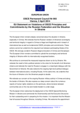 Statement by the Greek Presidency of the Council of the EU on the violations of OSCE principles and commitments by the Russian Federation in Ukraine and the situation in Ukraine