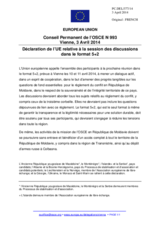 Déclaration de l’UE relative à la session des discussions dans le format 5+2