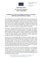 Statement by the Greek Presidency of the Council of the EU on the unusual military activities of the Russian Federation and the situation in Ukraine