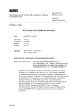 Journal de la 985ème séance plénière du Conseil