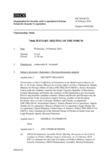 Journal of the 746th Plenary Meeting of the Forum for Security Co-operation