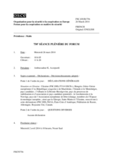 Journal de la 750ème séance plénière du Forum