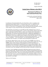Statement by the Delegation of the United States on the International Roma Day, celebrated on 8 April 2014