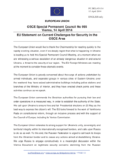 Statement by the Greek Presidency of the Council of the EU on the current challenges for security in the OSCE area