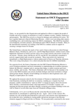 Statement by the Delegation of the United States on the current challenges for security in the OSCE area and OSCE engagement with Ukraine