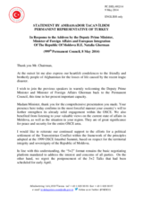 Statement by the Delegation of Turkey in response to the address by the Deputy Prime Minister and Minister for Foreign Affairs and European Integration of Moldova, H.E. Natalia Gherman