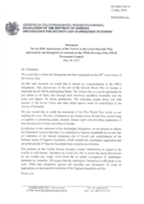 Statement by the Delegation of Armenia on the 69th anniversary of the end of the Second World War in Europe