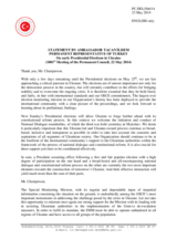 Statement by the Delegation of Turkey on the presidential elections in Ukraine, to be held on 25 May 2015