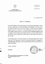 Response by the Delegation of Slovakia to the Questionnaire on the Code of Conduct on Politico-Military Aspects of Security