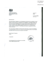 Response by the Delegation of the United Kingdom to the Questionnaire on the Code of Conduct on Politico-Military Aspects of Security
