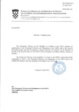 Response by the Delegation of Croatia to the Questionnaire on the Code of Conduct on Politico-Military Aspects of Security