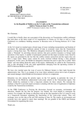 Statement by the Delegation of Moldova on the settlement of the Transdniestrian conflict, held in Vienna on 5 and 6 June 2014