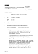 Giornale della 757a Seduta plenaria del Foro di cooperazione per la sicurezza