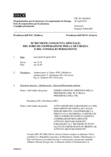 Giornale della 56a Riunione congiunta del Foro di cooperazione per la sicurezza e del Consiglio permanente