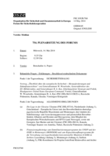 Journal der 754. Plenarsitzung des Forums