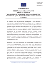 Statement by the Greek Presidency of the Council of the EU on the ongoing violations of OSCE principles and commitments by the Russian Federation and the situation in Ukraine