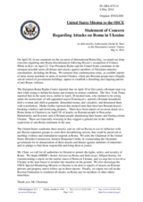 Statement by the Delegation of the United States on the situation of Roma in Ukraine