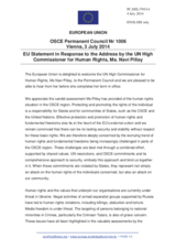 Statement by the Italian EU Presidency in response to the address by the United Nations High Commissioner for Human Rights, Ms. Navi Pillay