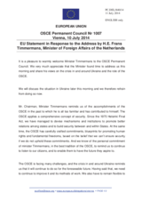Statement by the Italian EU Presidency in response to the address by the Minister for Foreign Affairs of the Netherlands, H.E. Frans Timmermans