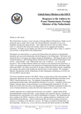 Statement by the Delegation of the United States of America in response to the address by the Minister for Foreign Affairs of the Netherlands, H.E. Frans Timmermans