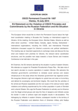 Statement by the Italian EU Presidency on the ongoing violations of OSCE principles and commitments by the Russian Federation and the situation in Ukraine