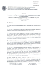 Statement by the Delegation of Armenia in response to the report by the OSCE Project Co-ordinator in Baku, Ambassador Alexis Chahtahtinsky