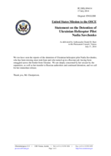 Statement by the Delegation of the United States of America on the abduction of Ukrainian servicewoman Ms. N. Savchenko