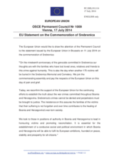 Statement by the Italian EU Presidency on the 19th anniversary of the massacre in Srebrenica, Bosnia and Herzegovina