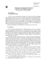 Statement by the Delegation of Ukraine on the downing of Malaysia Airlines flight MH17 in eastern Ukraine