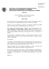 Statement by the Delegation of Armenia on the large-scale military exercises conducted in Azerbaijan and Armenia, respectively