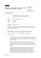 Diario de la 760ª Sesión plenaria del Foro de Cooperación en materia de Seguridad  