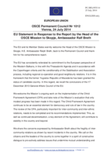 Statement by the Italian EU Presidency in response to the report by the Head of the OSCE Mission to Skopje, Ambassador Ralf Breth